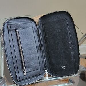 Louis Vuitton Full Zip Travel Case Organizer Atoll Ardoise Taiga Leather../COA